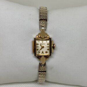 Bulova vintage Swiss women watch mechanical self winding gold tone 16mm works